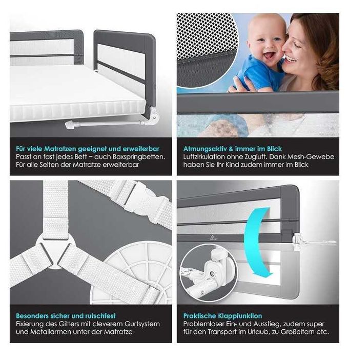 Barierka zabezpieczająca przed upadkiem dzieci z łóżka Kesser