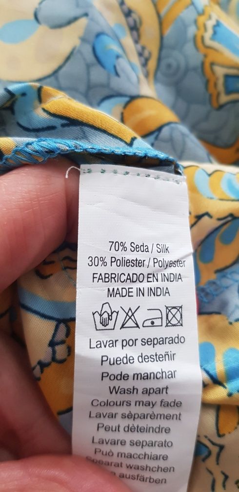 Nowa jedwabna krótka sukienka boho r.uniwersalny