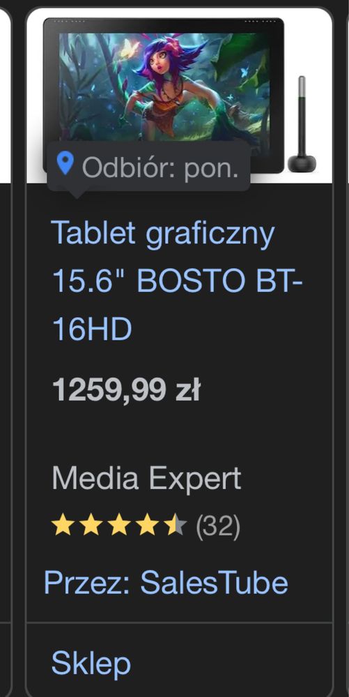 TABLET GRAFICZNY BOSTO 16HD series Creative Stylus Display Tablet