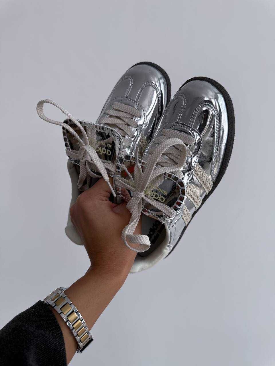 Жіночі кросівки Adidas Samba Wales Bonner срібло 1485 НОВИЗНА