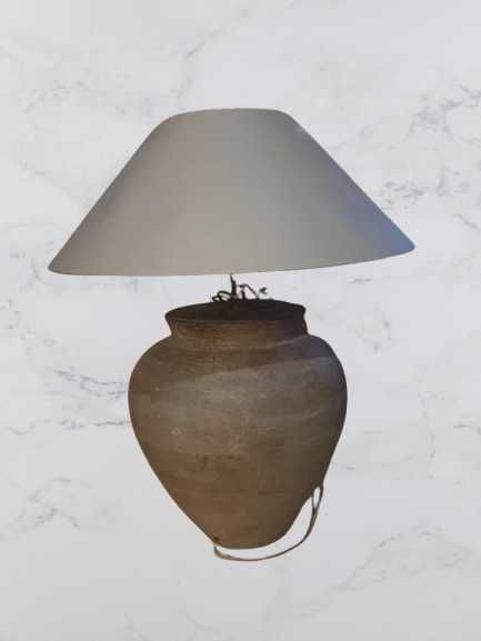 Lampa stołowa beżowa ceramiczna Bellino
