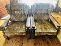Zestaw mebli 2 fotele i sofa retro