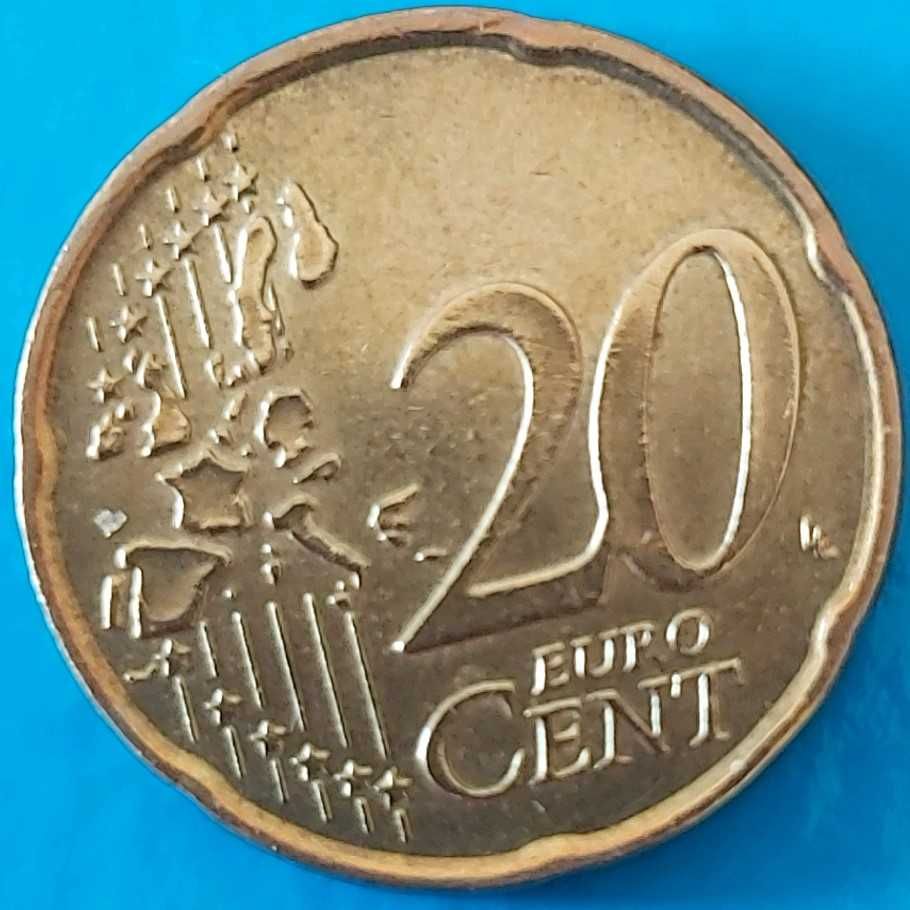 20 Cêntimos de 2002 de Itália c/ Mapa antigo