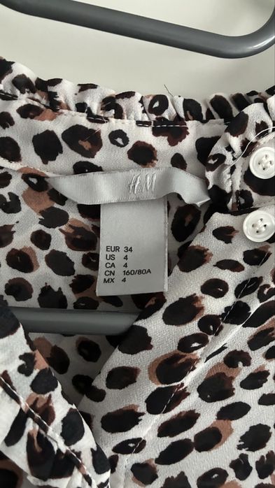 Bluzka koszula w panterke XS/34 H&M lekka letnia