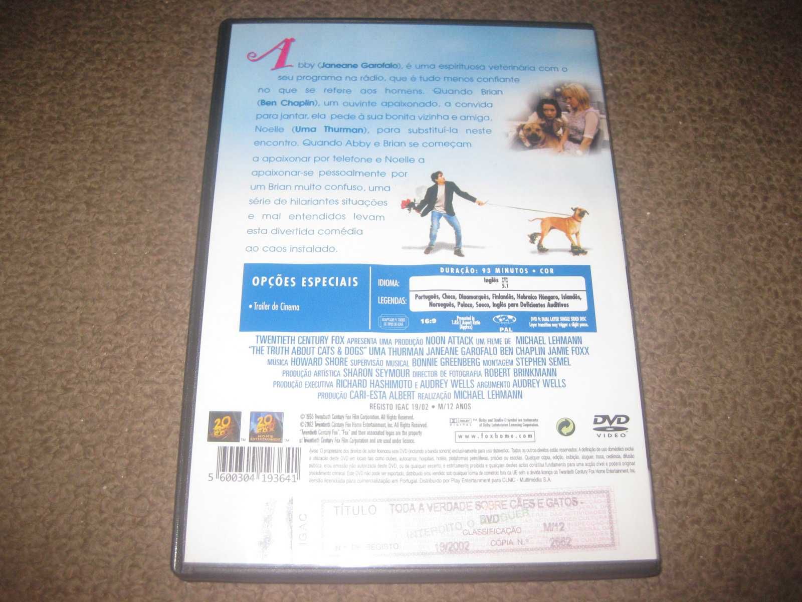 DVD "Toda a Verdade Sobre Cães e Gatos" com Uma Thurman/Raro!