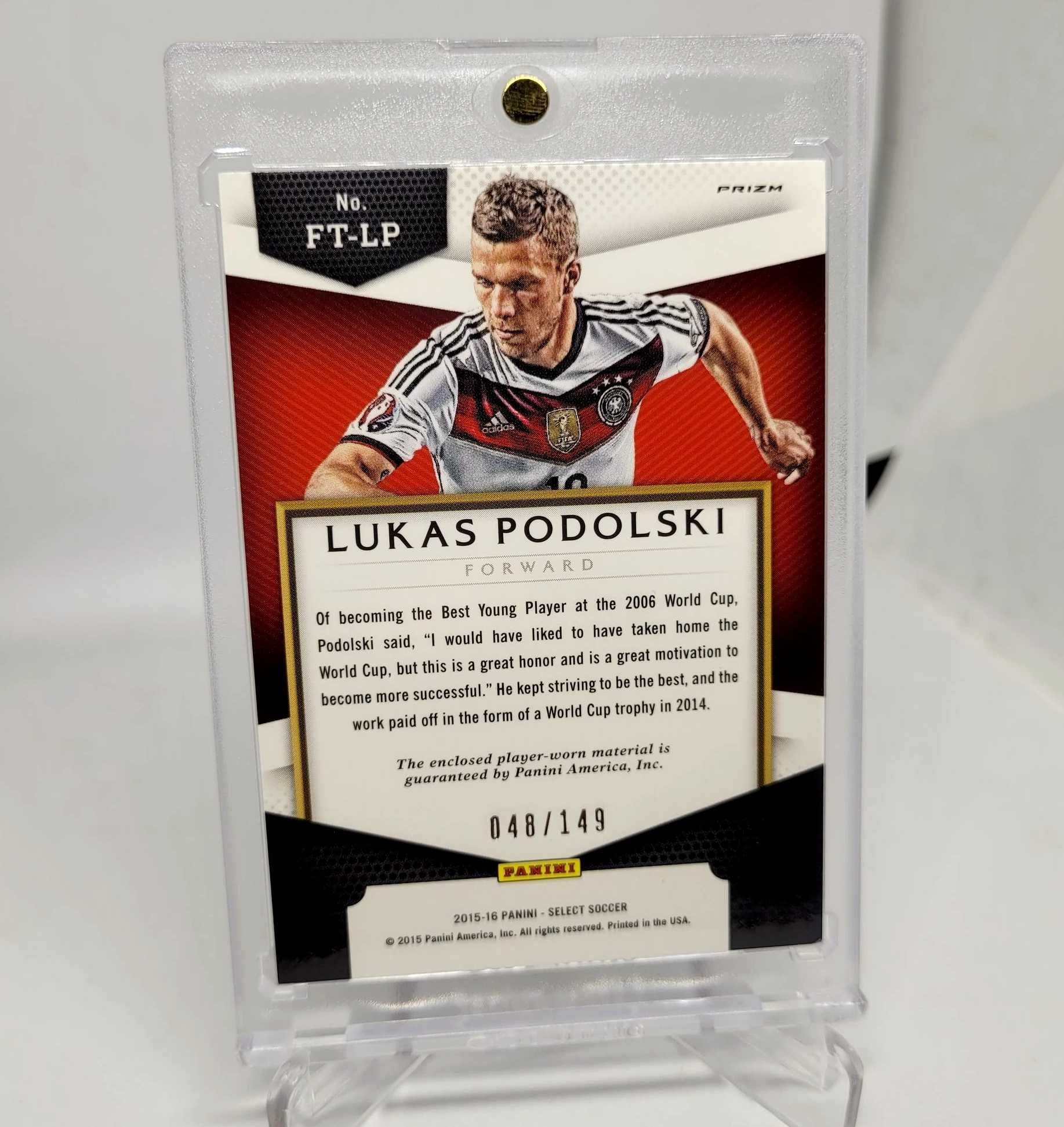 PODOLSKI karta Panini Soccer Select 2015-16 * 48/149 Orange koszulka