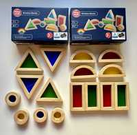 Drewniane klocki Playtive z okienkiem Montessori