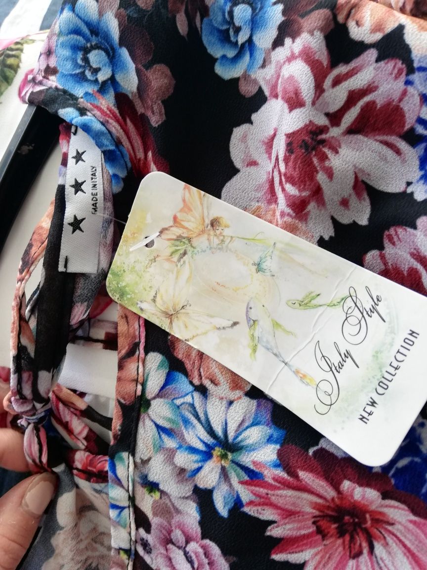 Moda Włoska sukienka made in italy dlugi rękaw