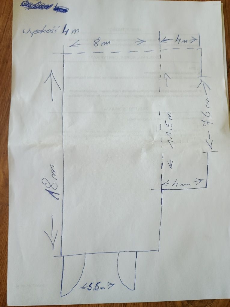 Hala/wiata stalowa 18m x 8m plus 4m x 11.5m tworzące jedną całość