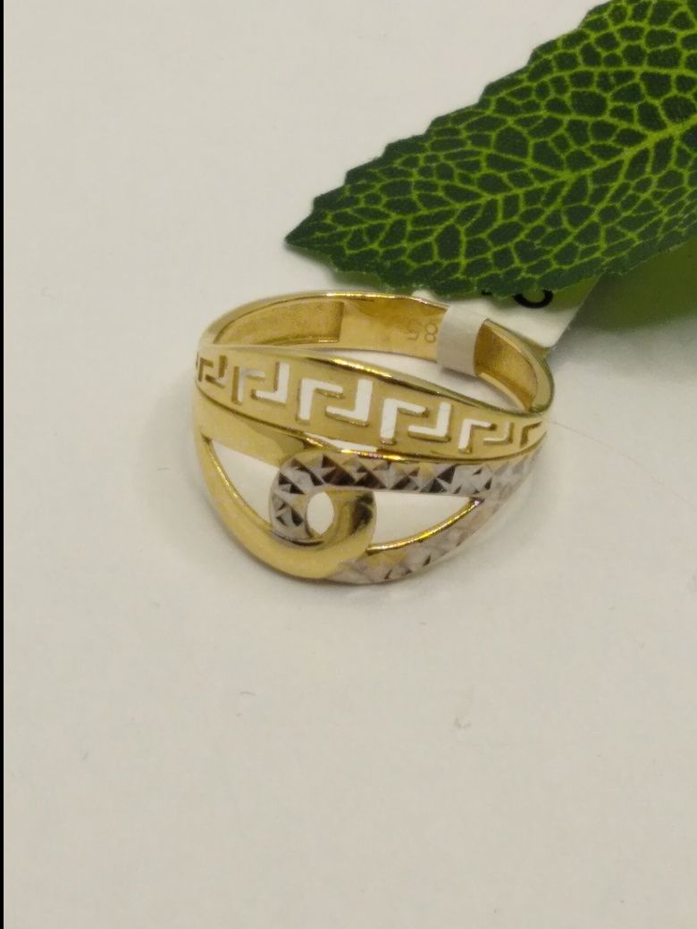 Złoty pierścionek grecki motyw , złoto 585