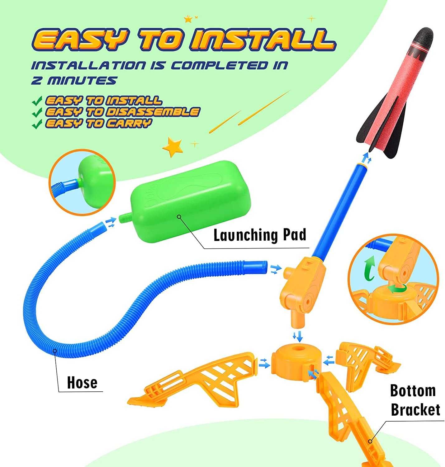 Wyrzutnia rakiet piankowych stomp rocket gra P61