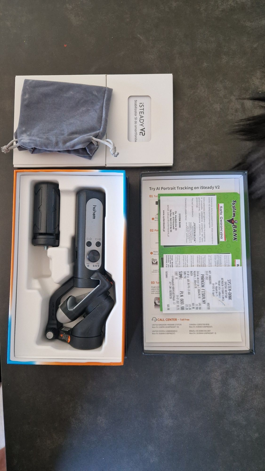 GimGimbal ręczny HOHEM iSteady V2 Czarny