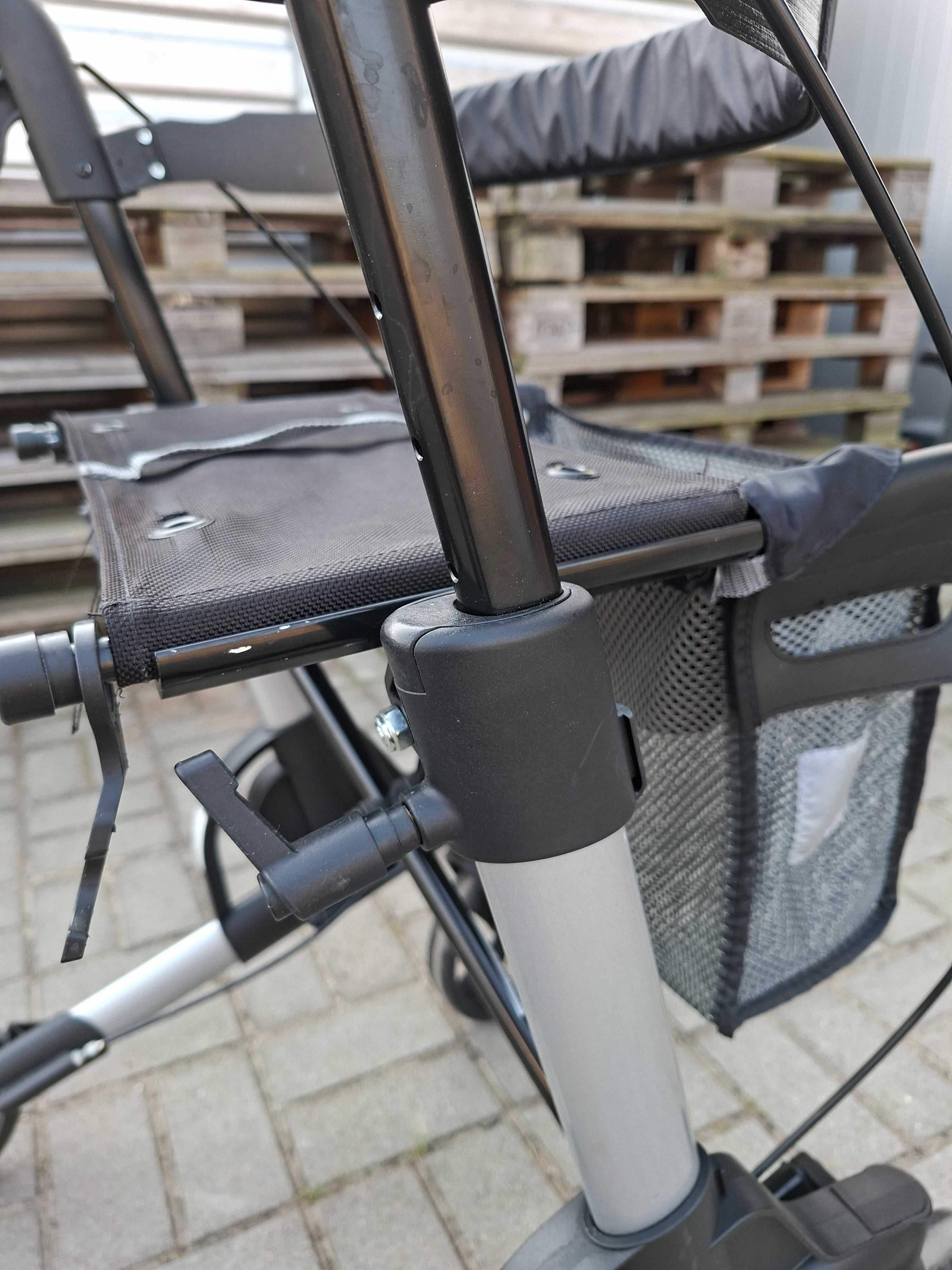 Balkonik Rollator Chodzik aluminiowy lekki składany siedzisko oparcie