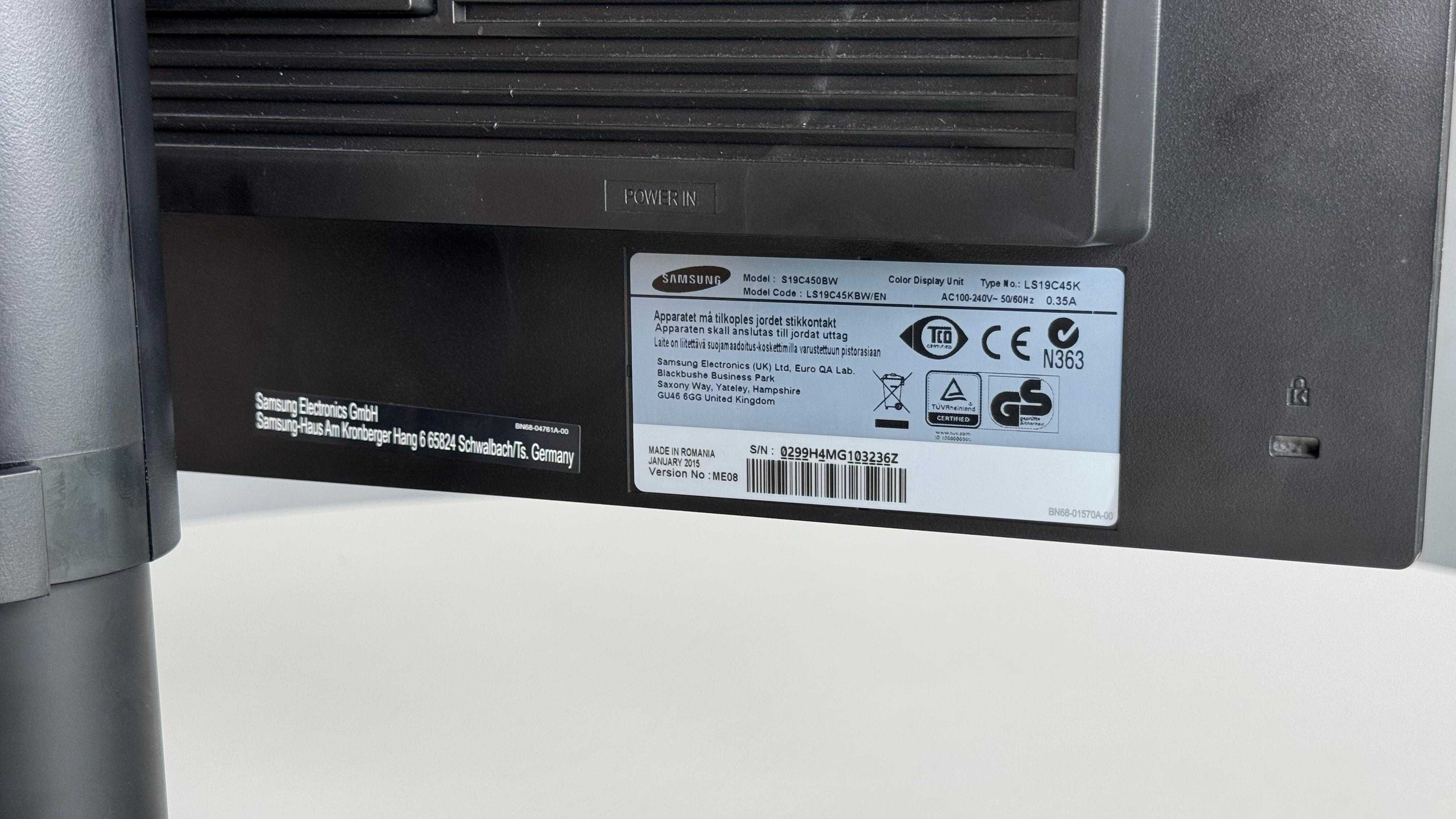 Monitor Samsung S19C450BW