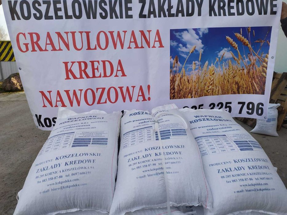WAPNO GRANULOWANE, KREDA nawozowa granulowana 06a, Wapniak Koszelowski