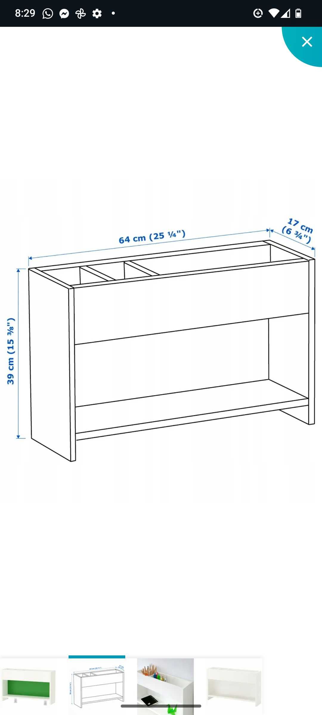 Ikea Pahl nadstawka do biurka, biała. Półka.