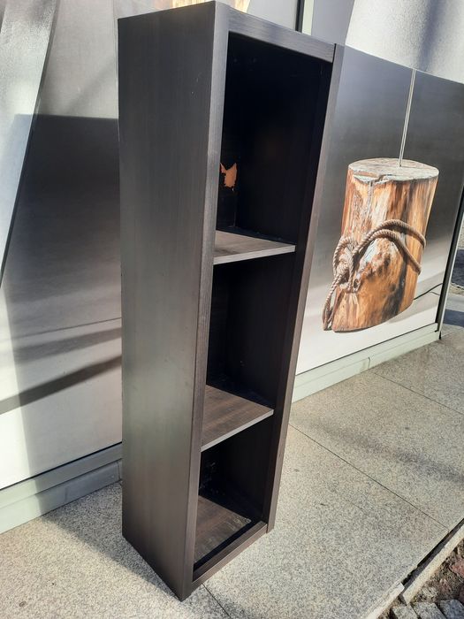 regał biurowy pokojowy na książki segregatory  półka słupek cieny brąz