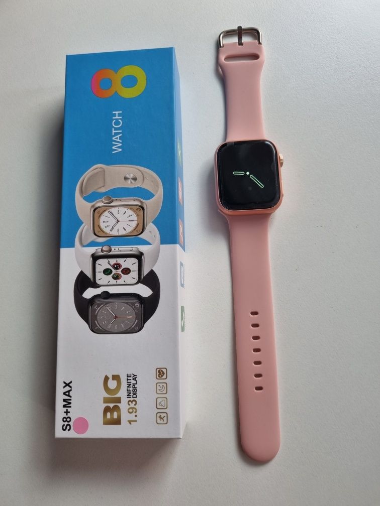 Różowy smartwatch 8 seria