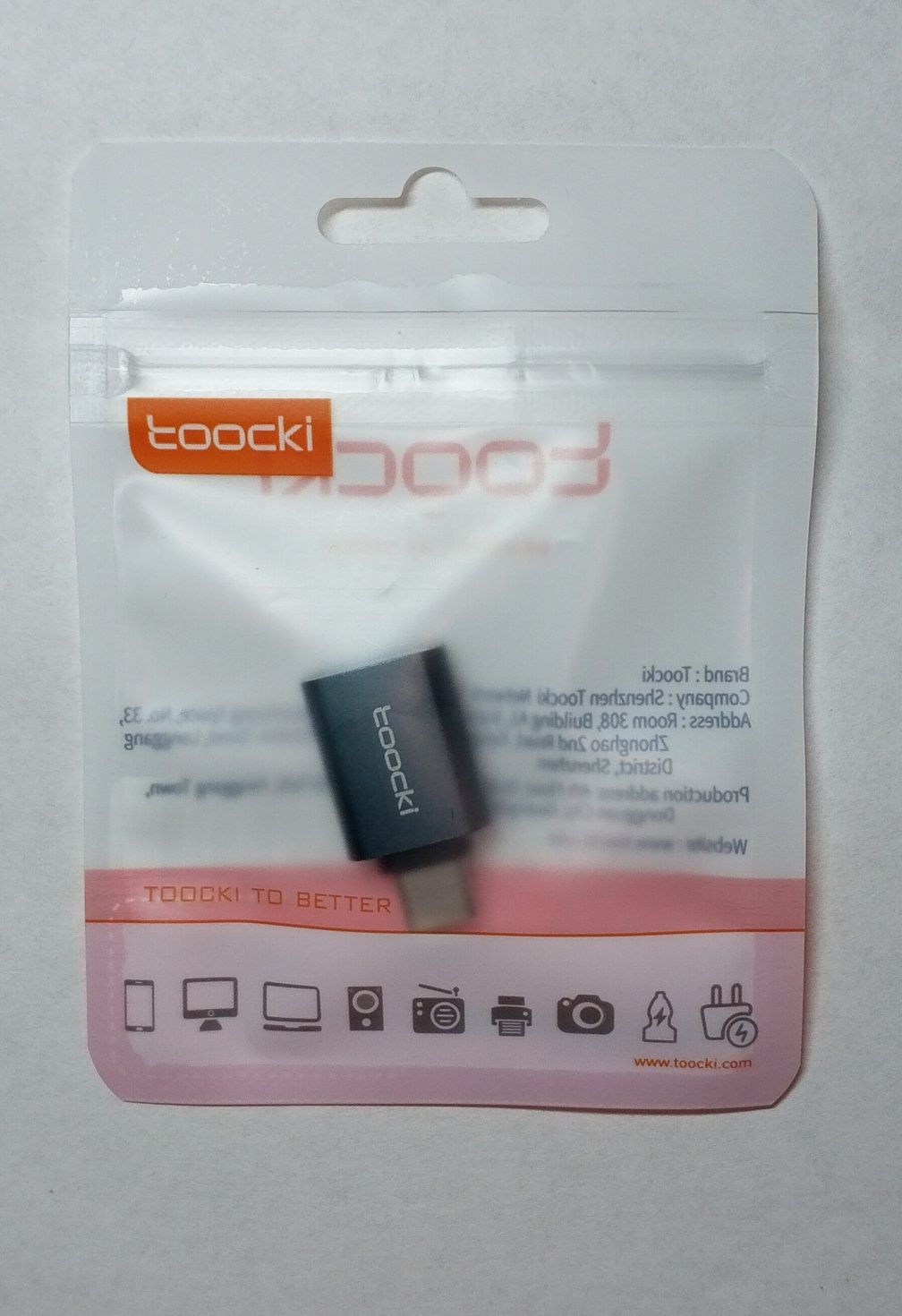 Адаптер Toocki OTG USB 3.0-type c, переходник USB-USB Type C