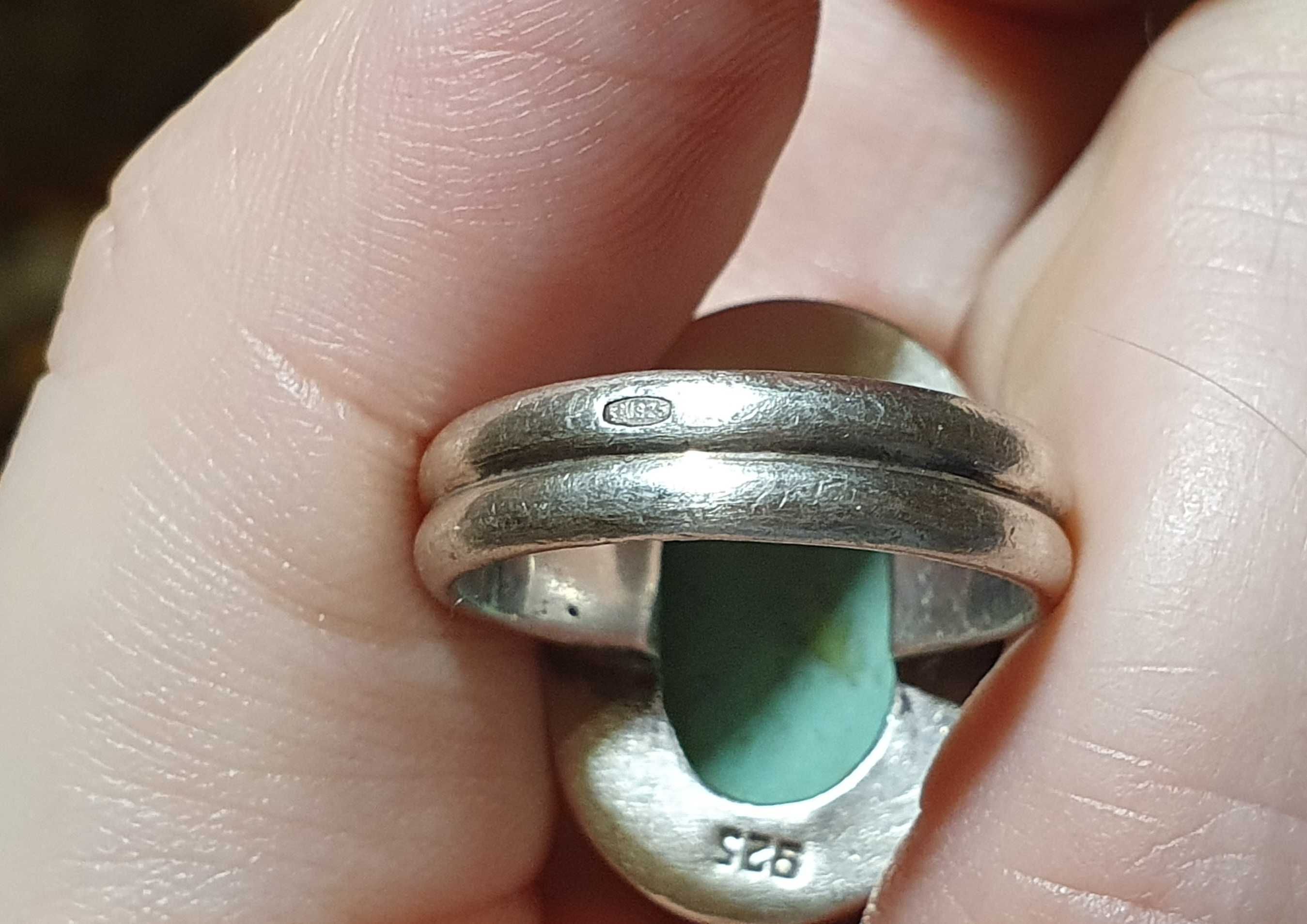 Solidny pierścionek z turkusom Zarina, srebro.