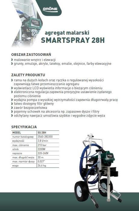Agregat malarski Smart Spray 28H Grone Pompa malarska malarka