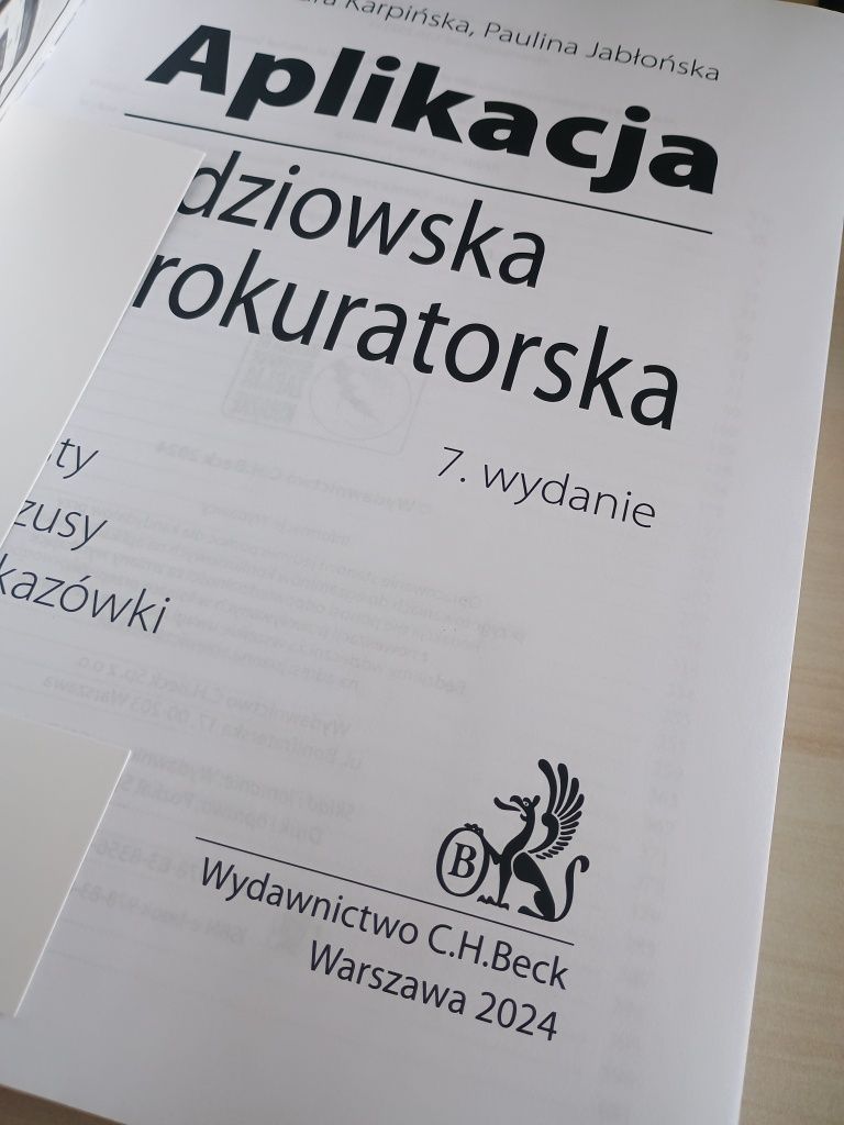 Aplikacja sędziowska i prokuratorska 2024 nowa ksiazka 7 wydanie