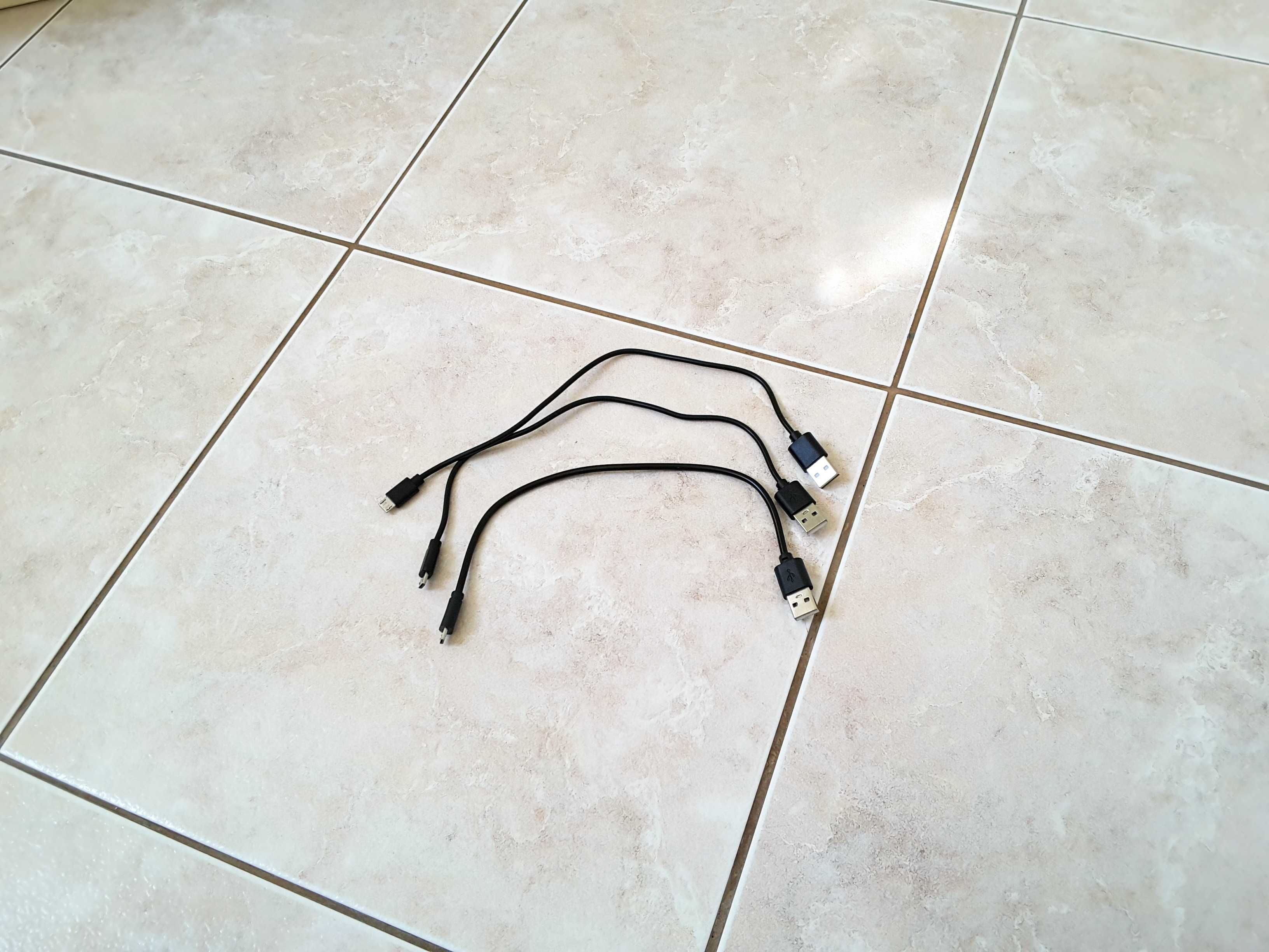 Kable micro USB  czarne  30 cm długości     3 szt