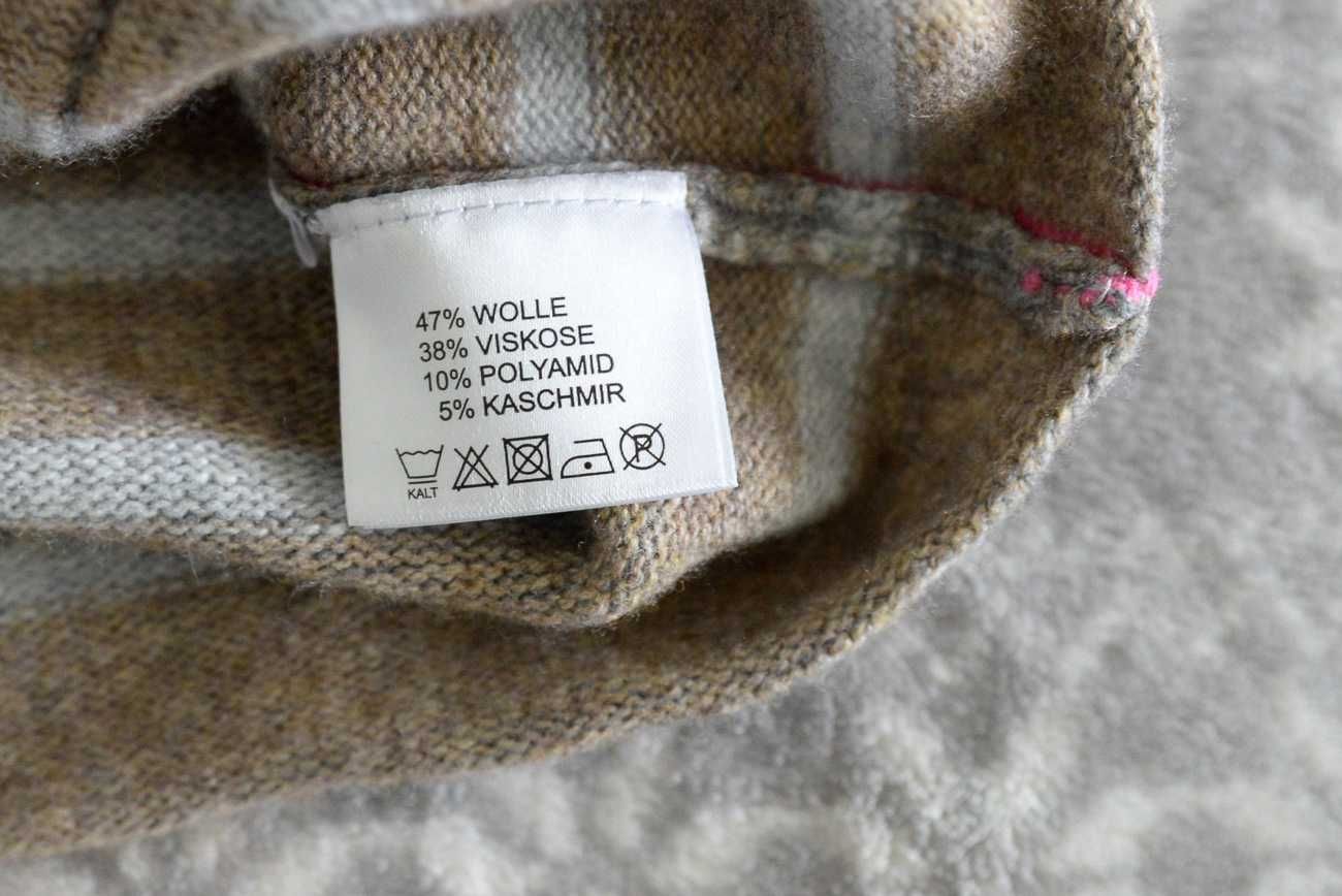 Sweter (wełna 47%, wiskoza 38%, kaszmir 5%) w paski