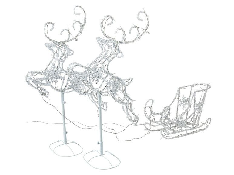 Nowe figurki 3 D renifery dwa plus sanki
