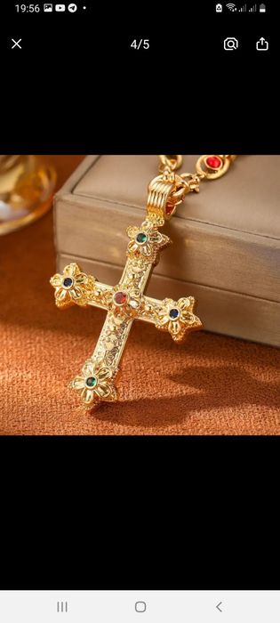 Цепочка с крестом 18кпозолота с камнями