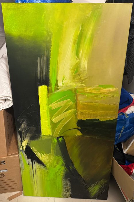 Quadro em tela com pintura abstrata
