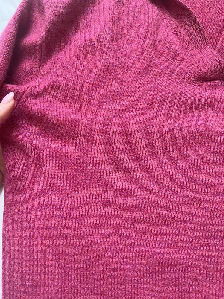 Cahmere center sweter polo rozowy malinowy kaszmir  40 l