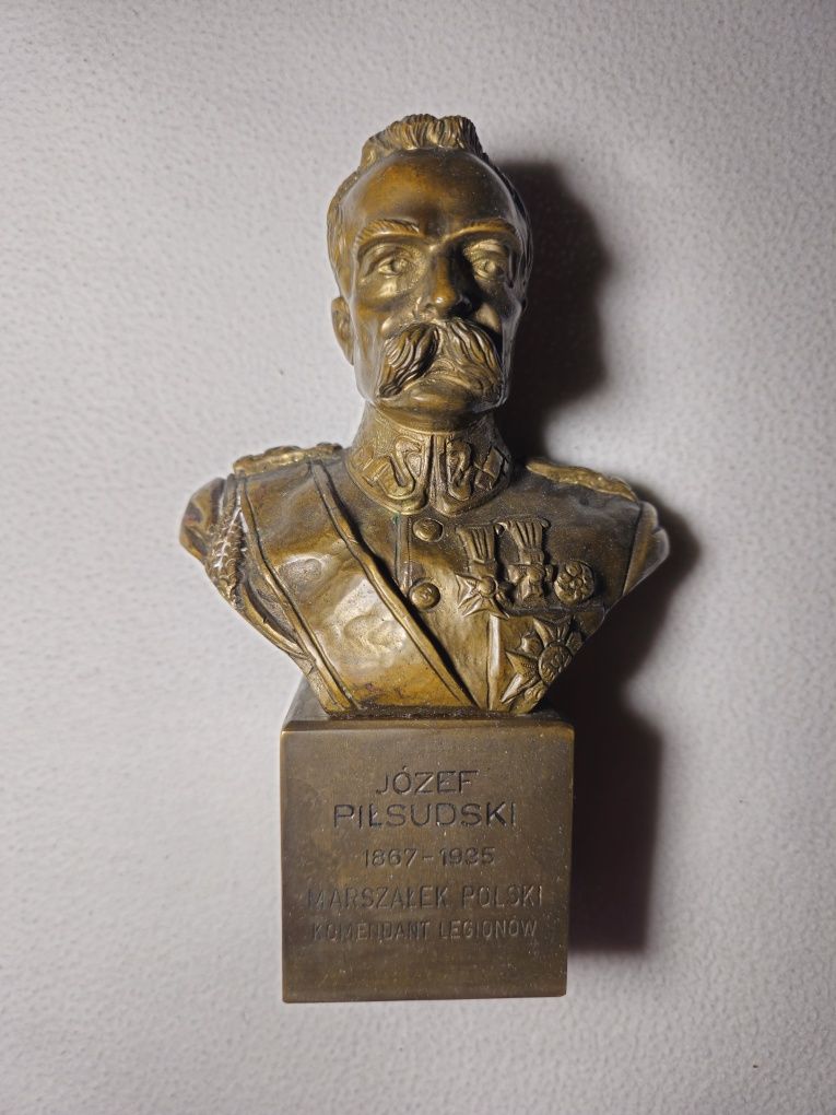 Józef Piłsudski popiersie z brązu sygnowane