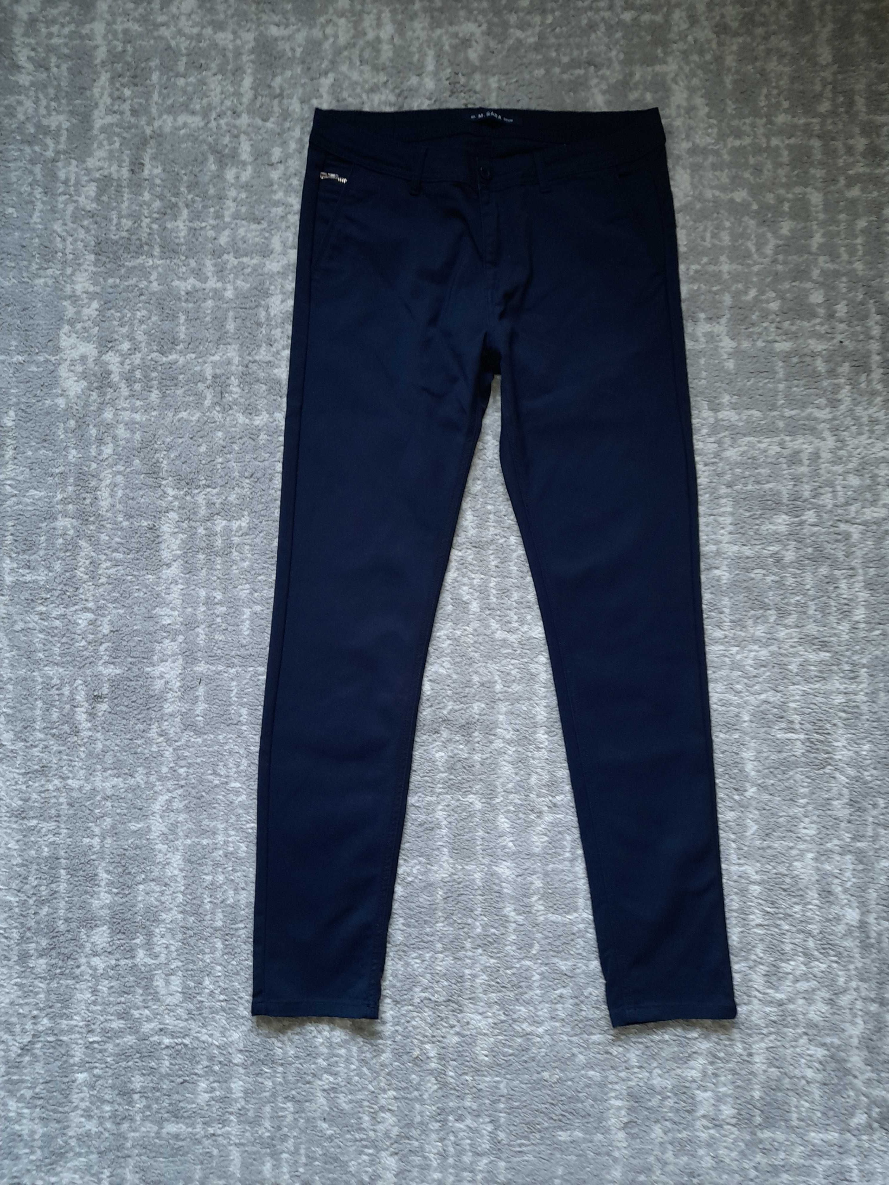 Granatowe spodnie materiałowe m.sara jeans premium denim