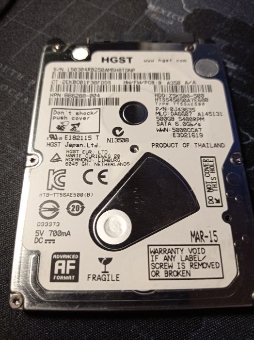 HGST 500GB 2,5 Sata (marca que equipa a PS4)