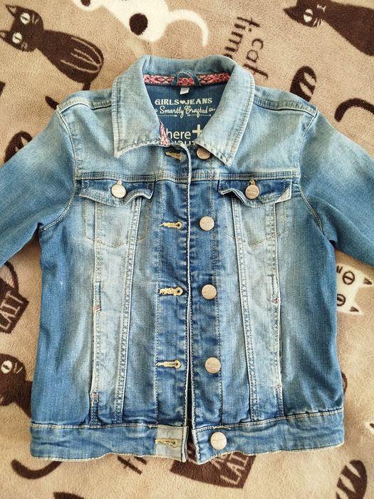 Джинсовий фірмовий С&А піджак джинсовый пиджак на дівчинку 134
