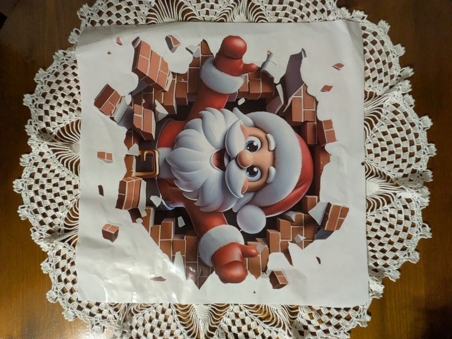 Naklejka z Mikołajem 3D nowa