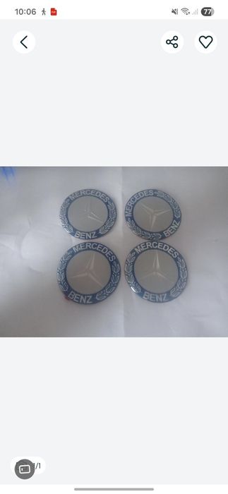 naklejki w alu felgi do Mercedesa wianek niebieskie 59mm