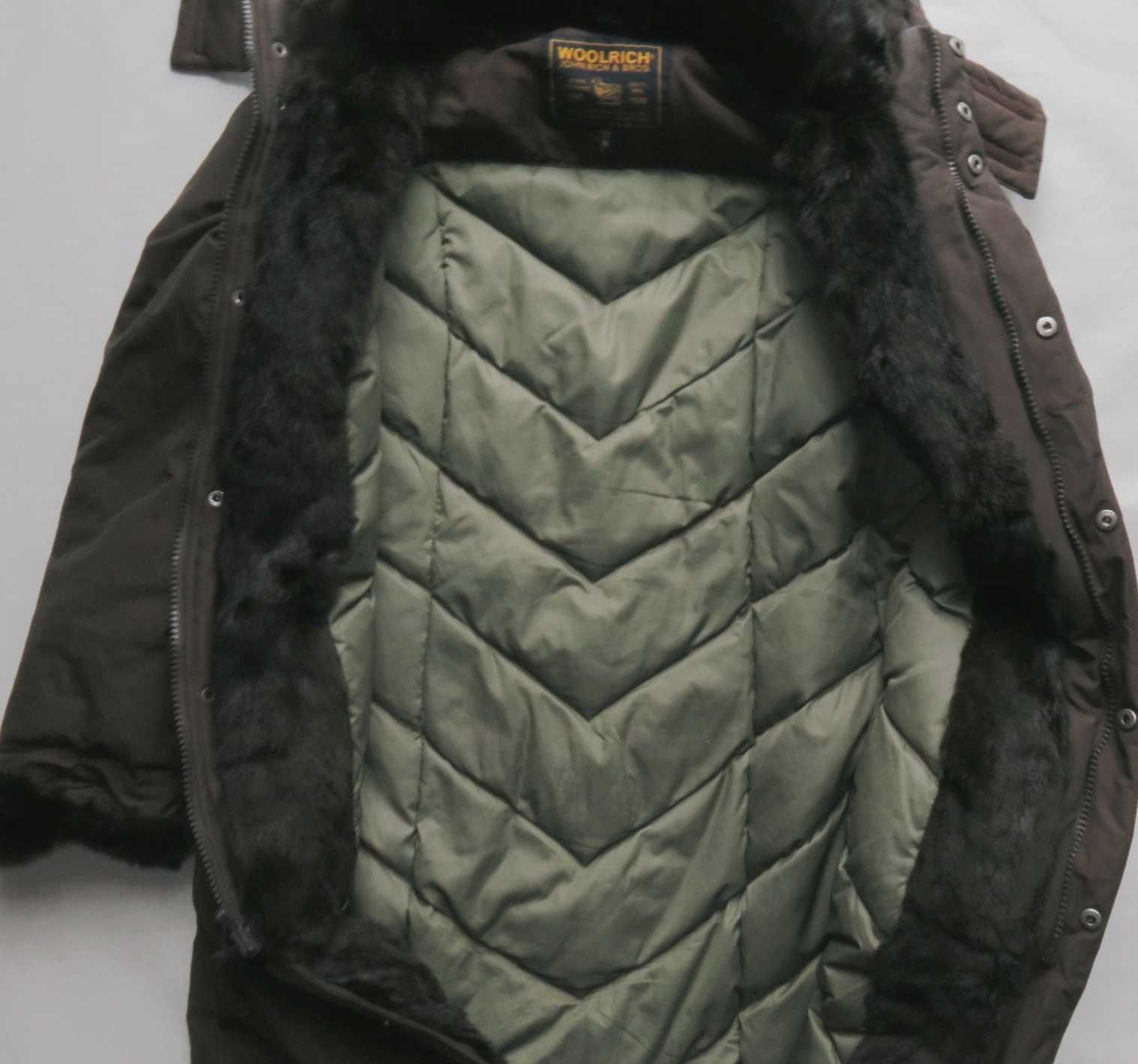 Woolrich kurtka piękny płaszcz puchowy z futrem M