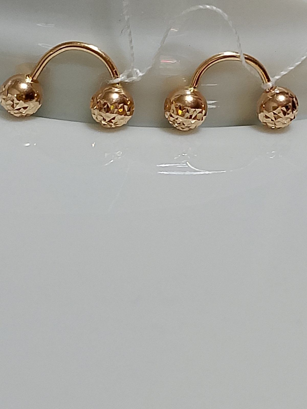 Золотые серьги в стиле Dior 585п.