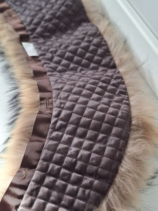 JENOT NATURALNY 85cm okazały NOWY kołnierz przypinka dopinka
