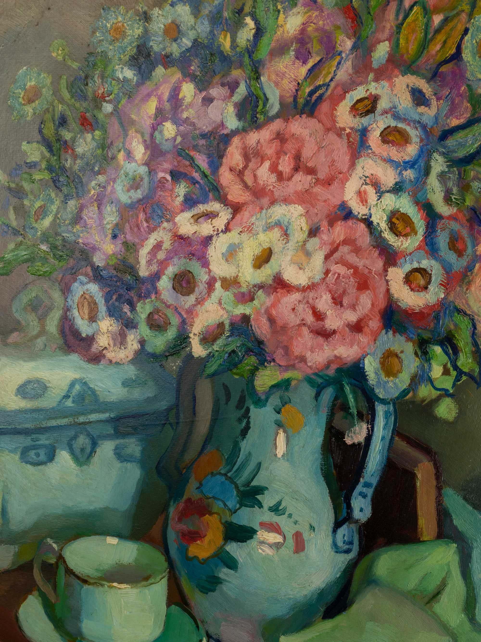 Pintura flores peônia Augustin Ferrando | século XX