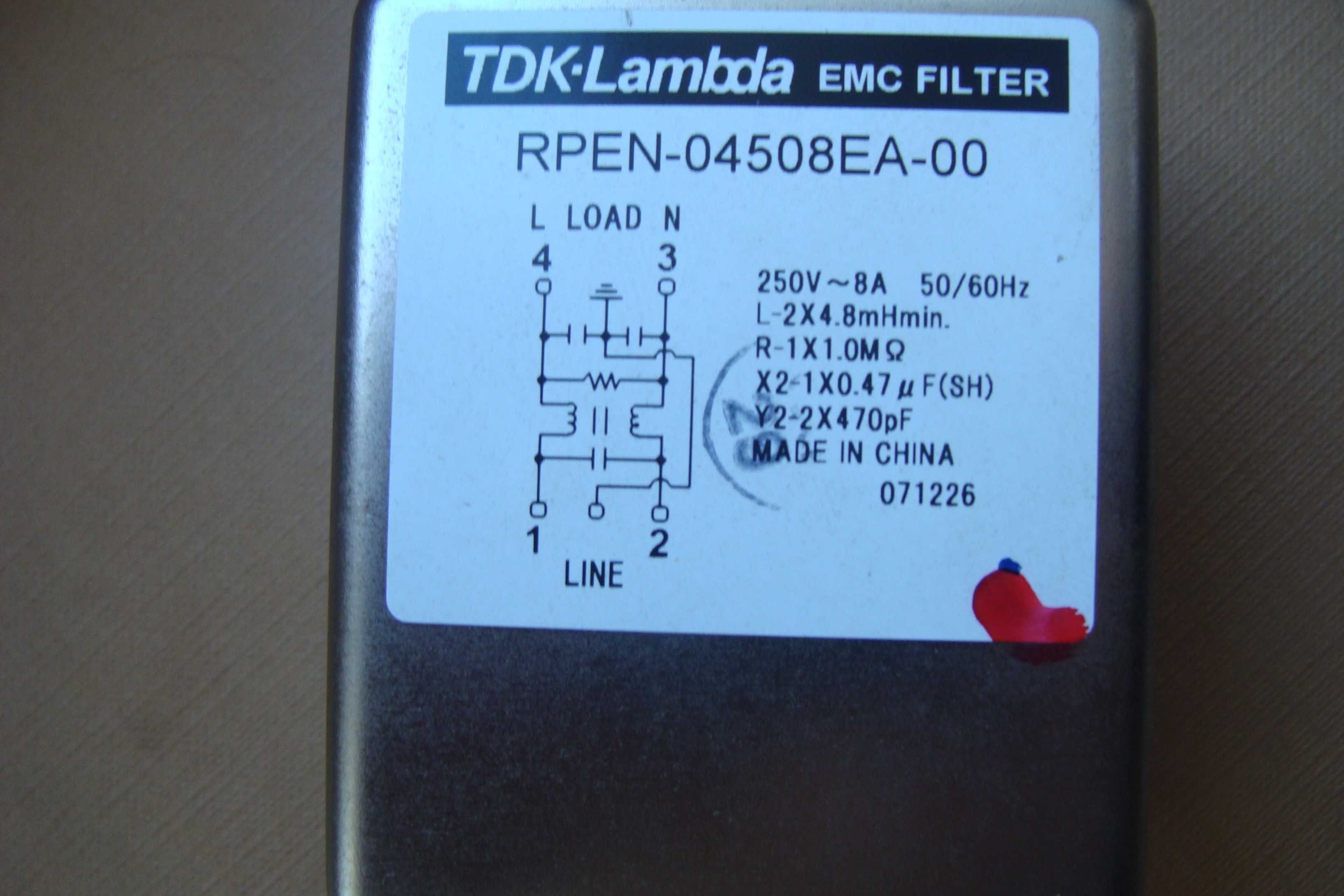 TDK Lambda RPEN-04508EA-00 Gn filtr zas AC 8A 250V