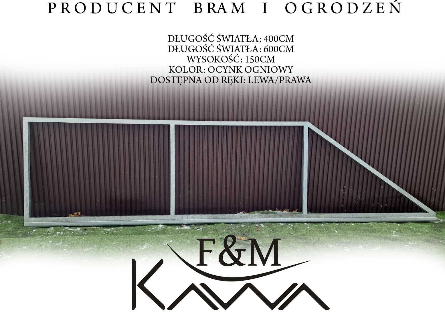 Brama Przesuwna 5m światła ocynk + dowolny RAL PRODUCENT panelowa 3D