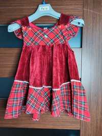 Bordowa welurowa sukienka dla dziewczynki r. 128 (2)
