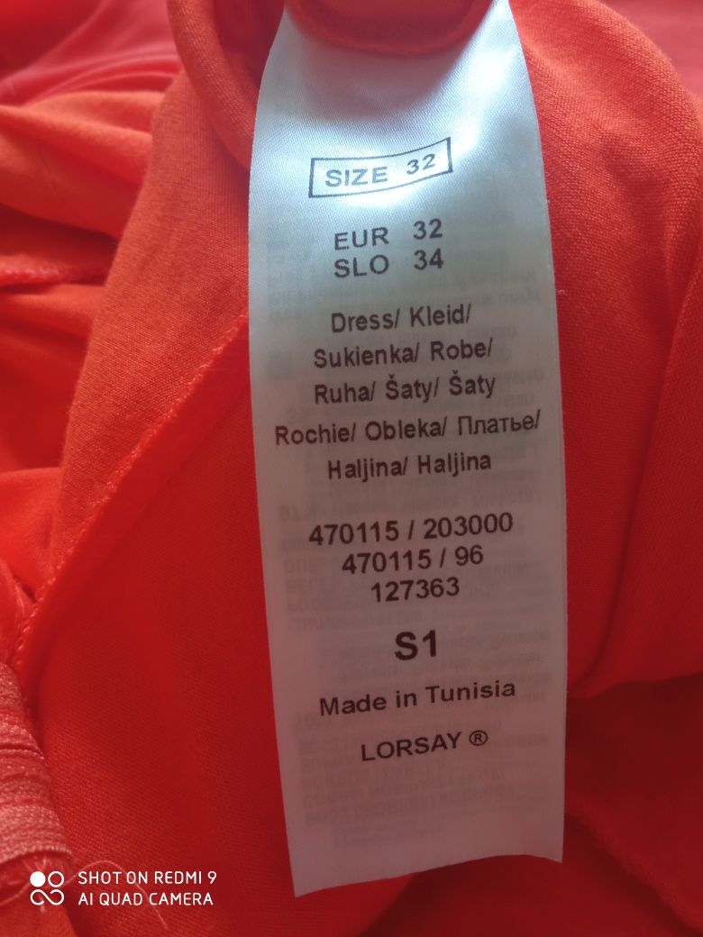 Pomarańczowa sukienka Orsay