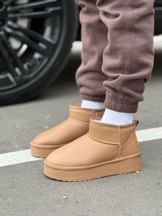 Уги жіночі шкіряні коричневі / Угги женские кожа коричневые