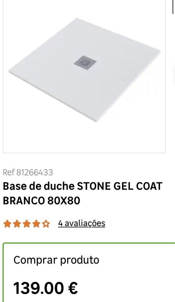 Base de duche Stone Gel coat- leroy MERLIN