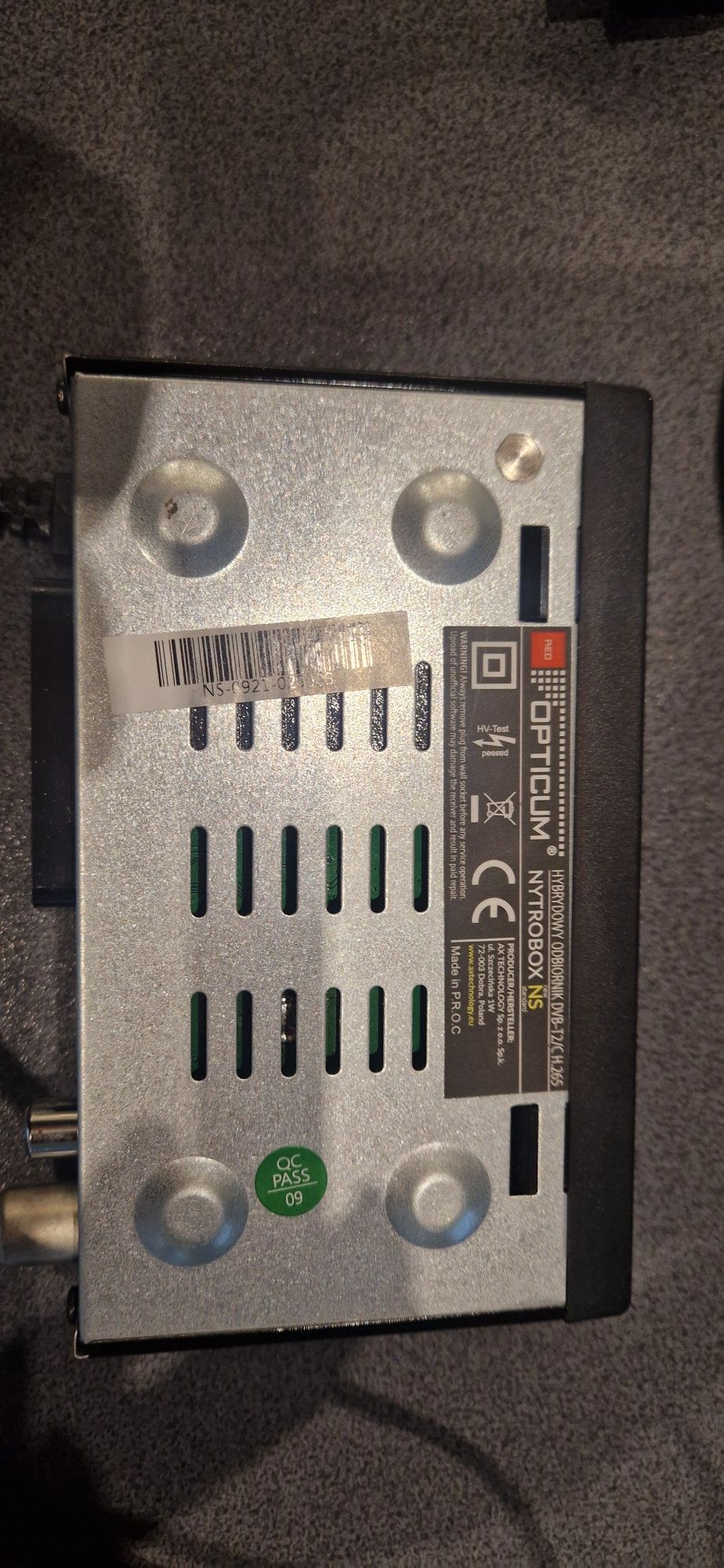 Tuner dekoder do telewizji naziemnej DVB-T2 Opticum Nytro Box NS  pilo