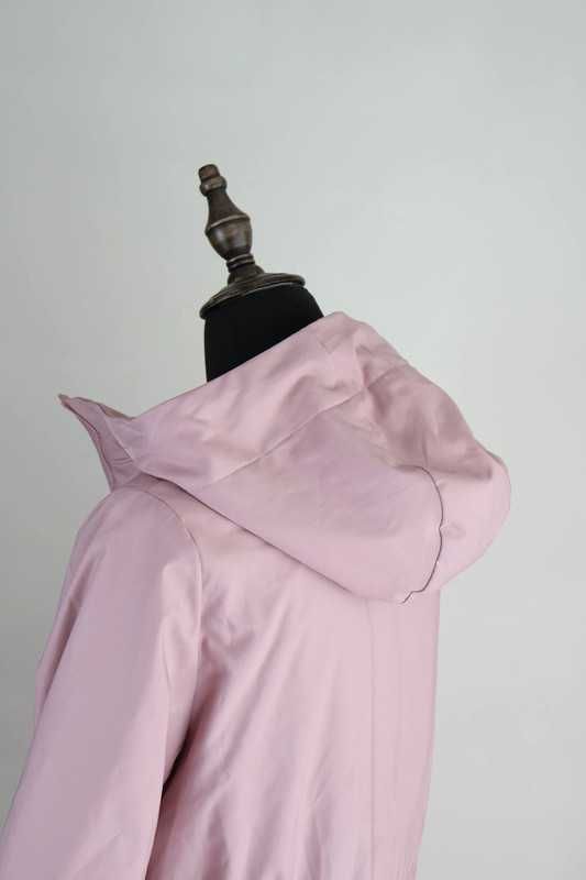 Płaszcz damski parka Snow Owl kaptur pudrowy roż XXL